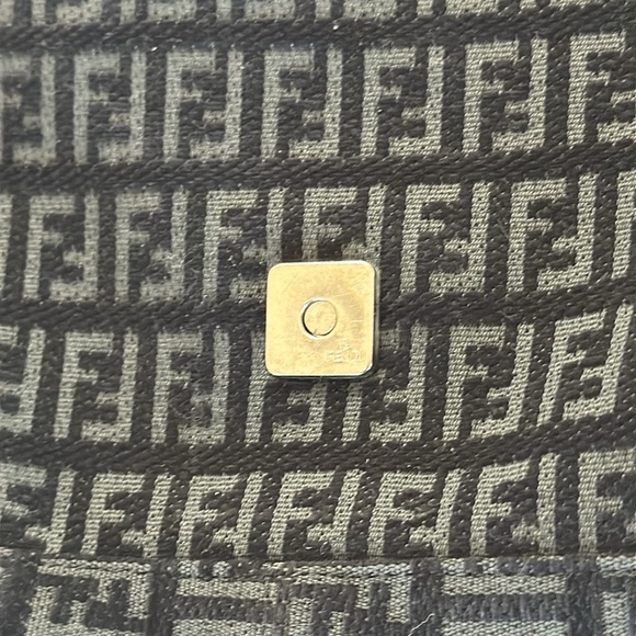 Fendi Monogram Black Suede Shoulder Bag - Picture 8 of 12